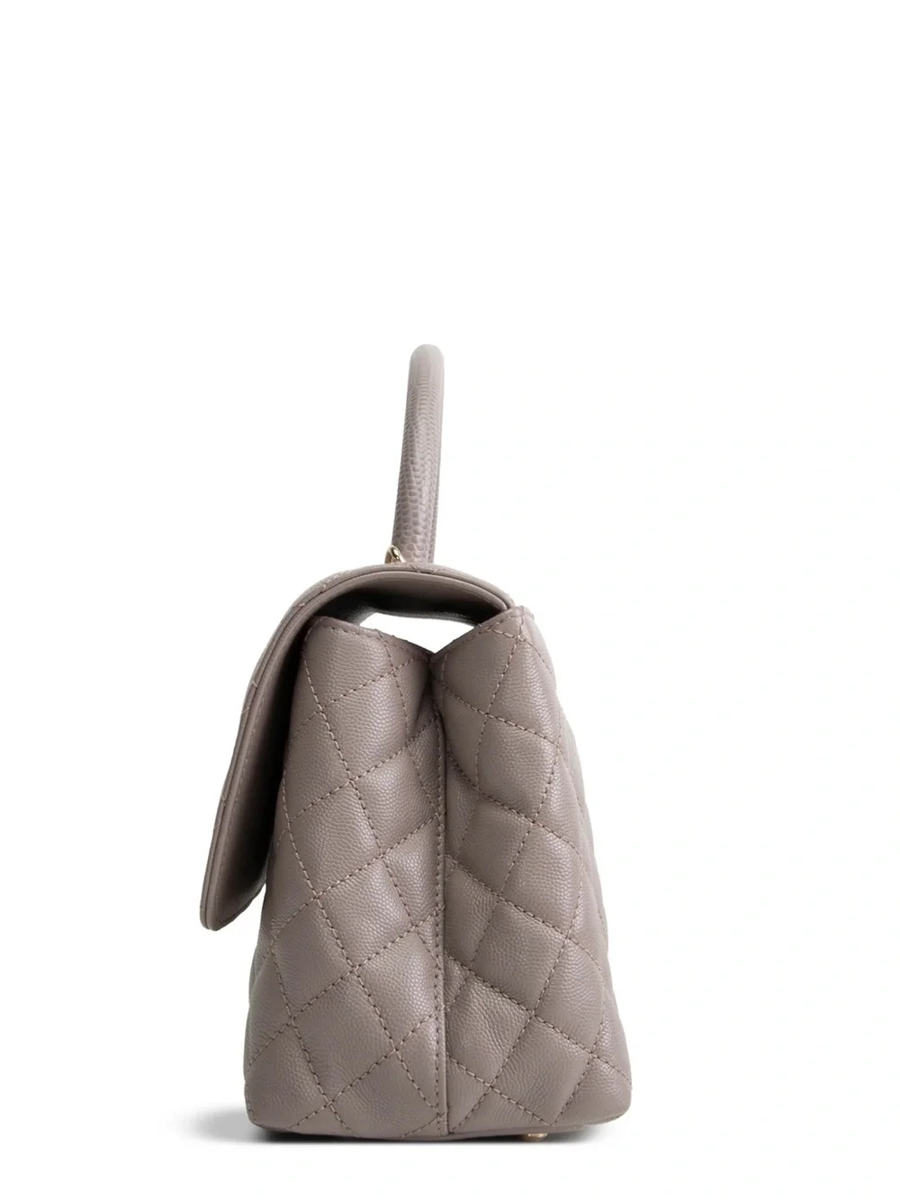 CHANEL Small Lizard Trimmed Coco Handle Shoulder Bag - Light Purple